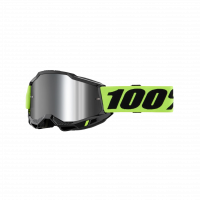 ANTIPARRA 100% ACCURI 2 GOGGLE NEON YELLOW - MIRROR SILVER LENS