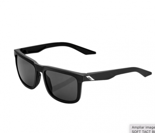 LENTES CICLISMO 100% BLAKE - SOFT TACT BLACK - SMOKE LENS