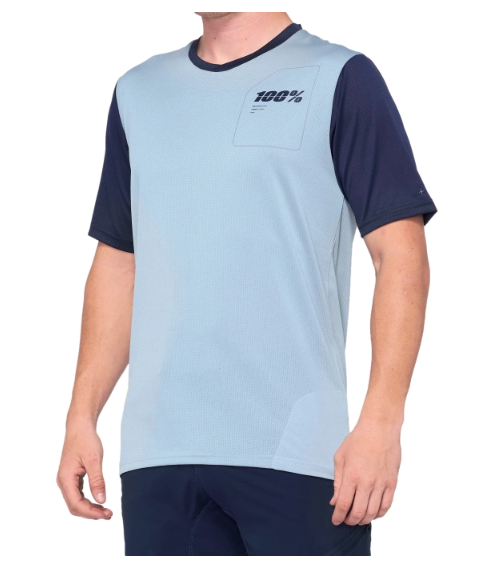 JERSEY 100% RIDECAMP SHORT SLEEVE LT. SLATE BLUE/NAVY