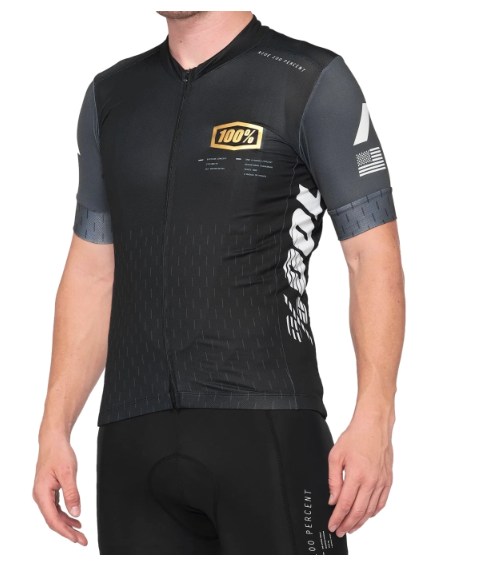 JERSEY 100% EXCEEDA SHORT SLEEVE BLACK/CHARCOAL