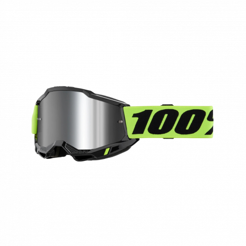 ANTIPARRA 100% ACCURI 2 GOGGLE NEON YELLOW - MIRROR SILVER LENS