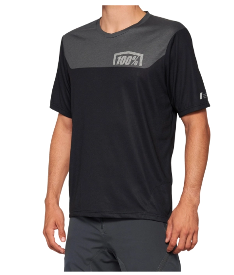 JERSEY 100% AIRMATIC SHORT SLEEVE BLACK/CHARCOAL